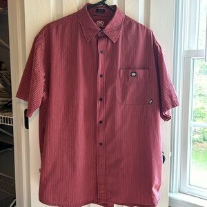 ECKO UNLTD woven button down men’s shirt, Size XL, red